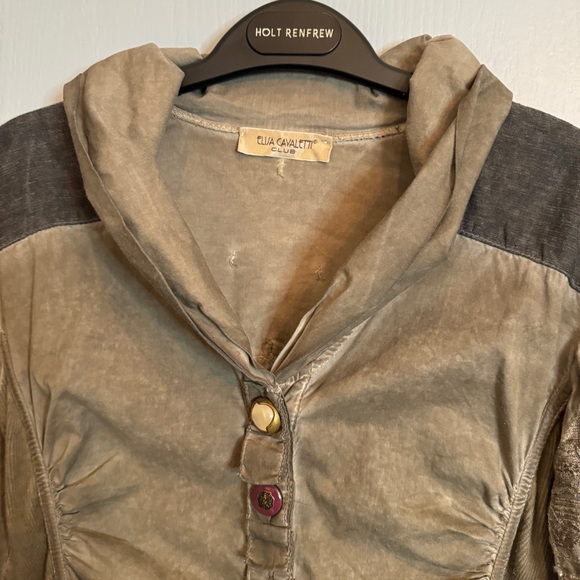 Elisa Cavaletti Club Washed Shirt Jacket Sz L Boho Lagenlook Artsy Unique Italy - Picture 3 of 16
